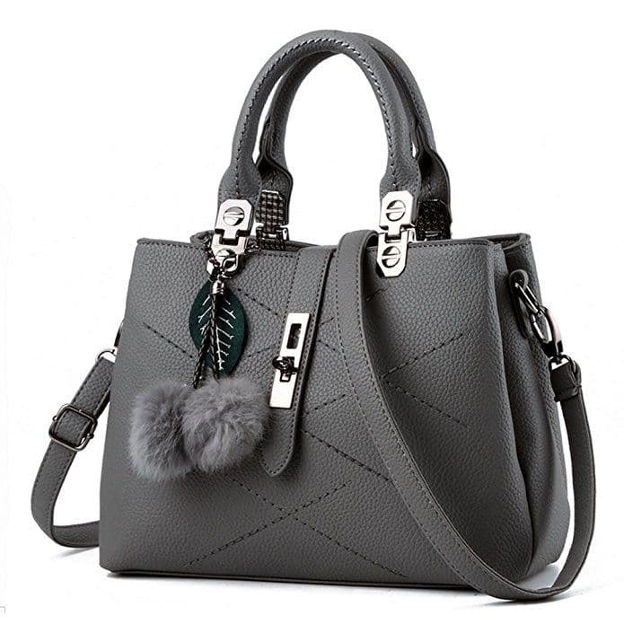 Chic Charm-Accented Satchels: Playful Fur Pom-Poms, Pearl Flowers, and Scarf-Tied Totes