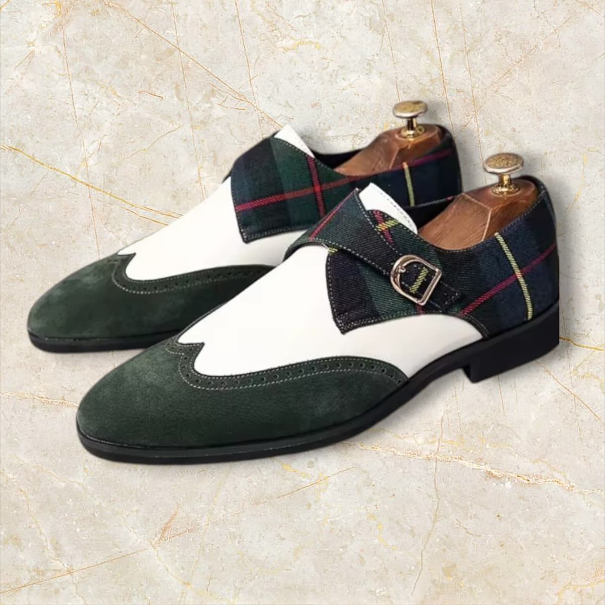 Sophisticated Men's Formal Collection: Suede Loafers, Monk Strap Brogues, and Classic Two-Tone Oxfor