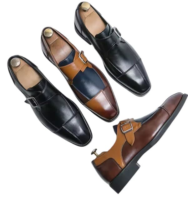 Artisanal Men’s Formal Leatherwear: Suede Chukka Boots, Tri-Tone Monk Straps, and Classic Two-Tone W