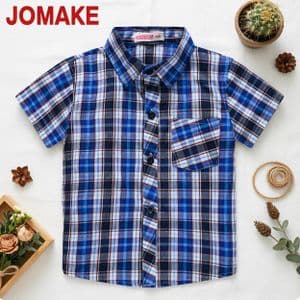 JOMAKE Plaid Shirt (Blue/White)