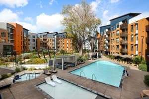 Luxury Amenities Pool - Red & Blue Facade
