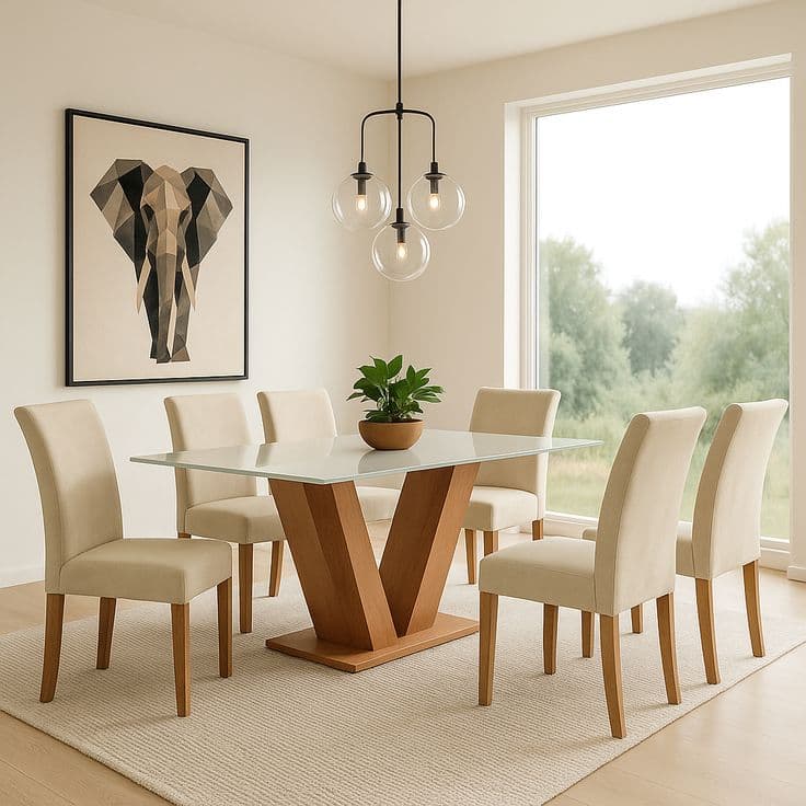 TimberLux Solid Oak 6-Seater Dining Table