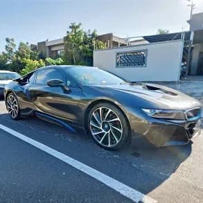Gold BMW i8 with Doors Open